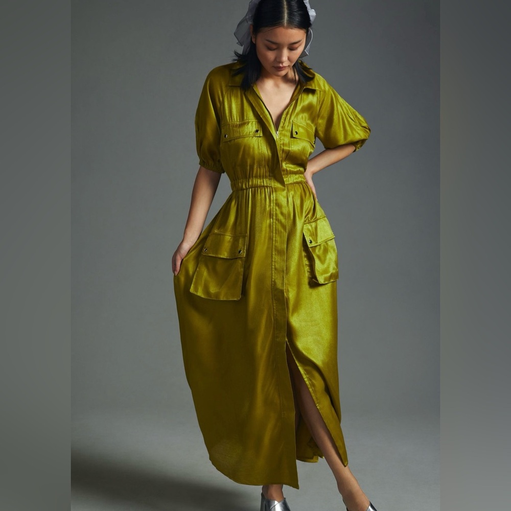 Samant Chauhan Utility Shirt Dress, Size 1X
